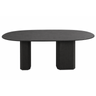 Mesa de Jantar Oval Preta Moderna